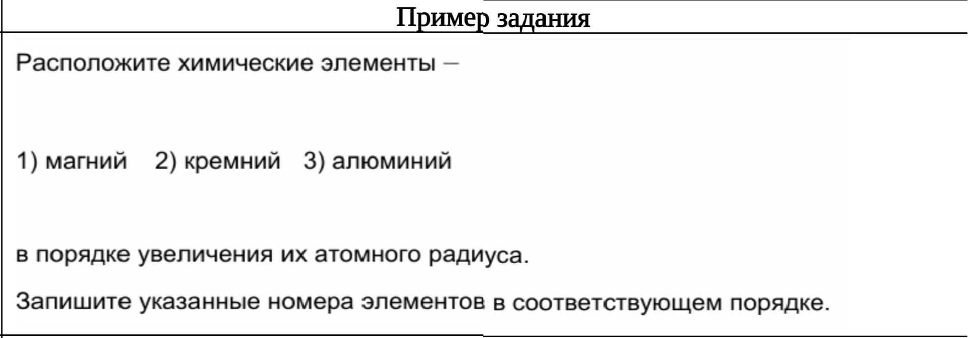 Фото задания: Расположите химические элементы: 1) магний; 2) кремний; 3) алюминий — в порядке увеличения их атомного радиуса. Запишите…