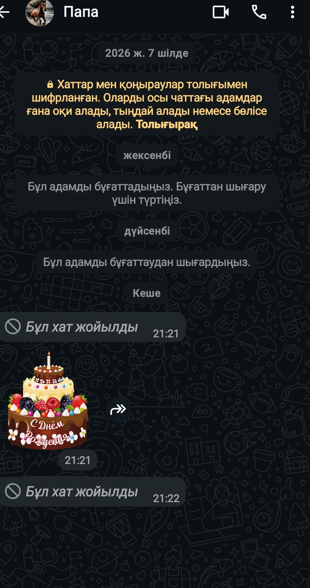 Фото задания: На изображении нет учебного задания для решения; показана переписка в мессенджере.