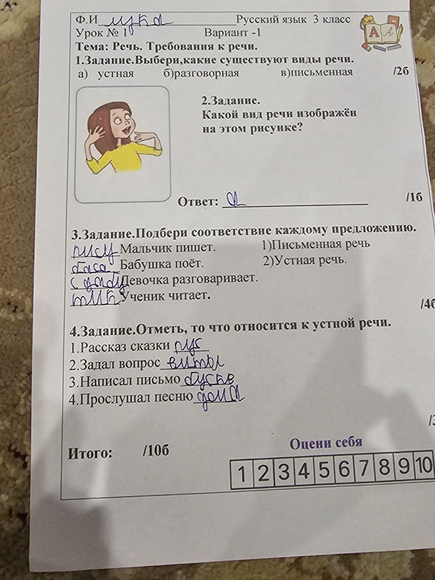Фото задания: 2. Задание. Какой вид речи изображён на этом рисунке?