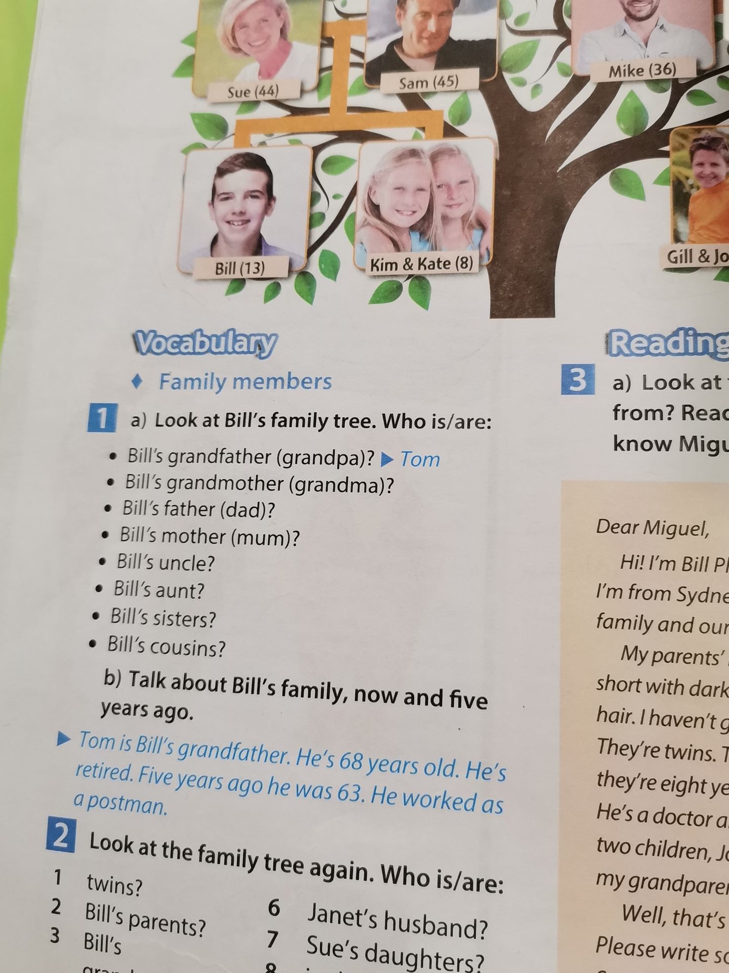 Фото задания: 1. b) Talk about Bill’s family, now and five years ago.