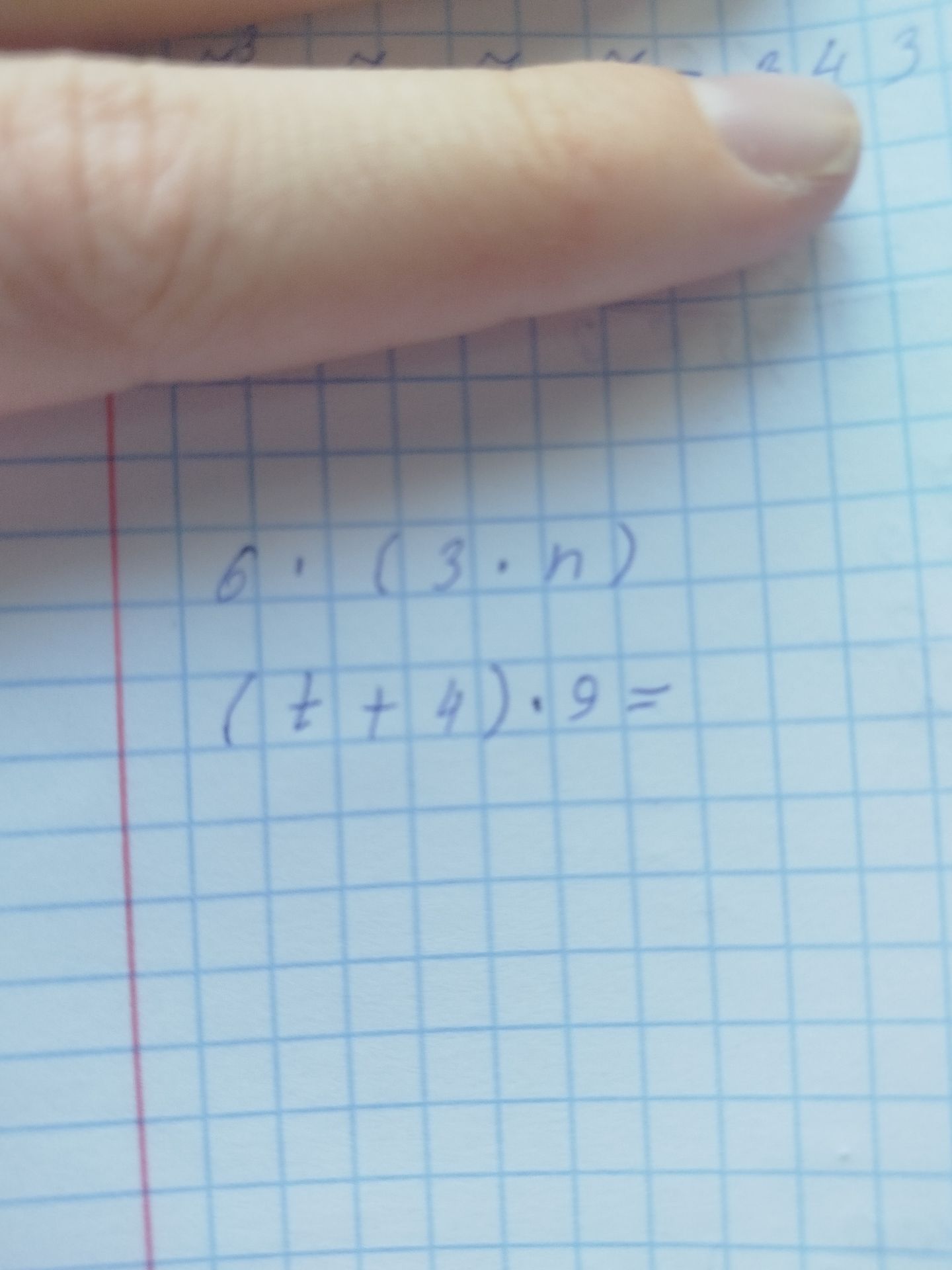 Фото задания: 6 · (3 · n); (7 + 4) · 9 =