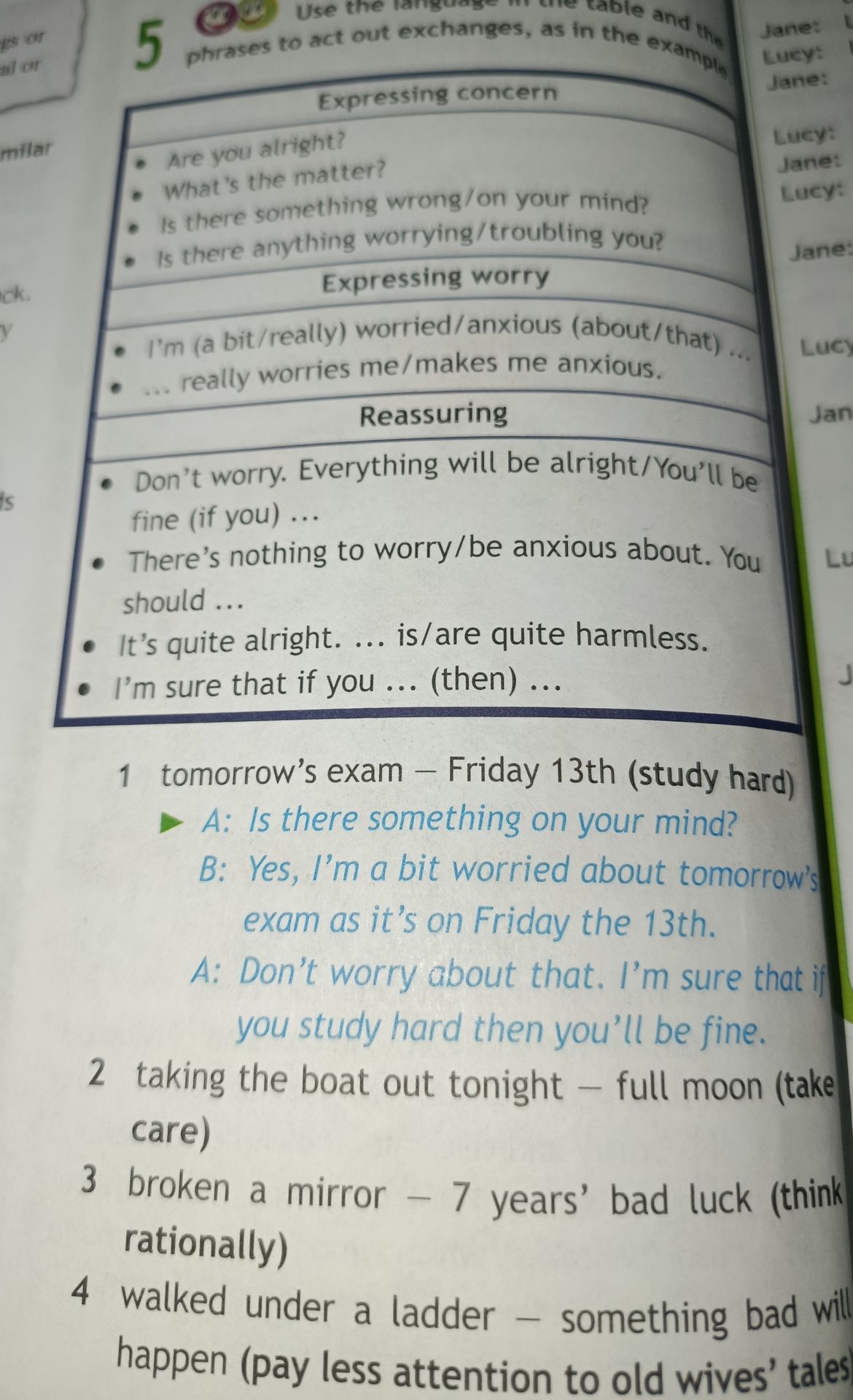 Фото задания: 1 tomorrow’s exam – Friday 13th (study hard)