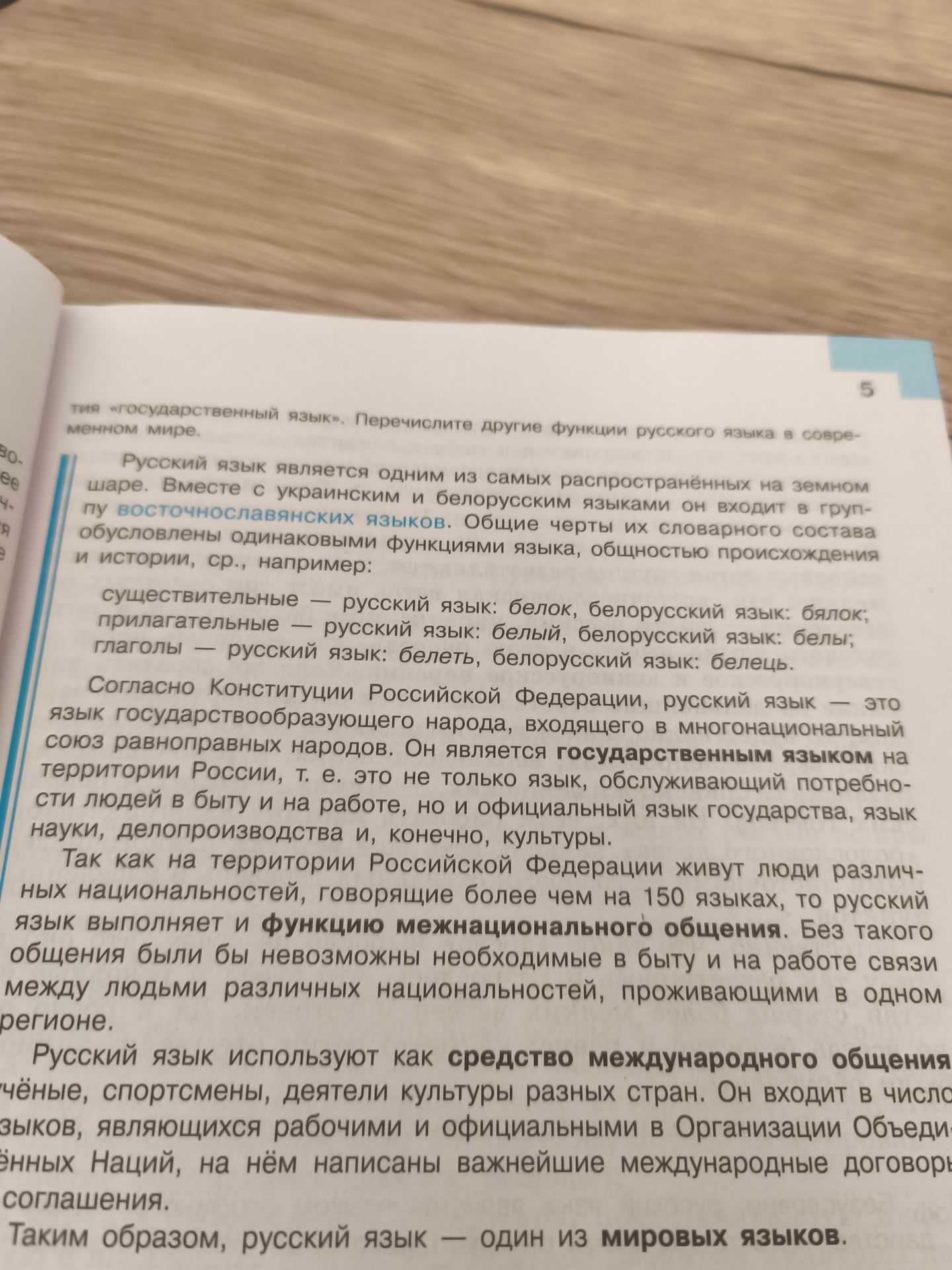 Фото задания: «Государственный язык». Перечислите другие функции русского языка в современном мире.