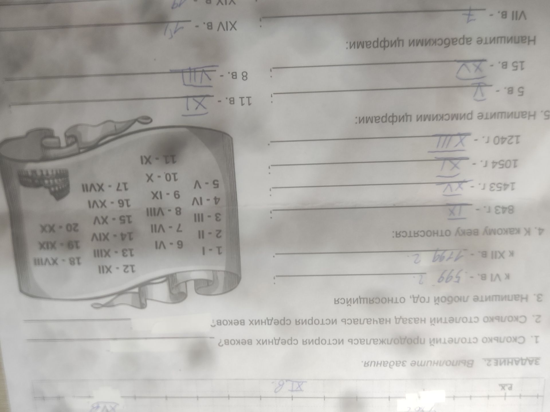 Фото задания: 6. Напишите арабскими цифрами: XI в., VIII в.