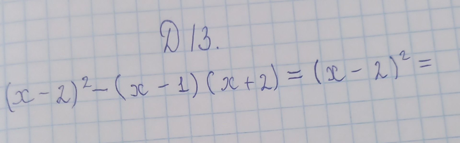 Фото задания: (x − 2)² − (x − 1)(x + 2) = (3x − 2)²