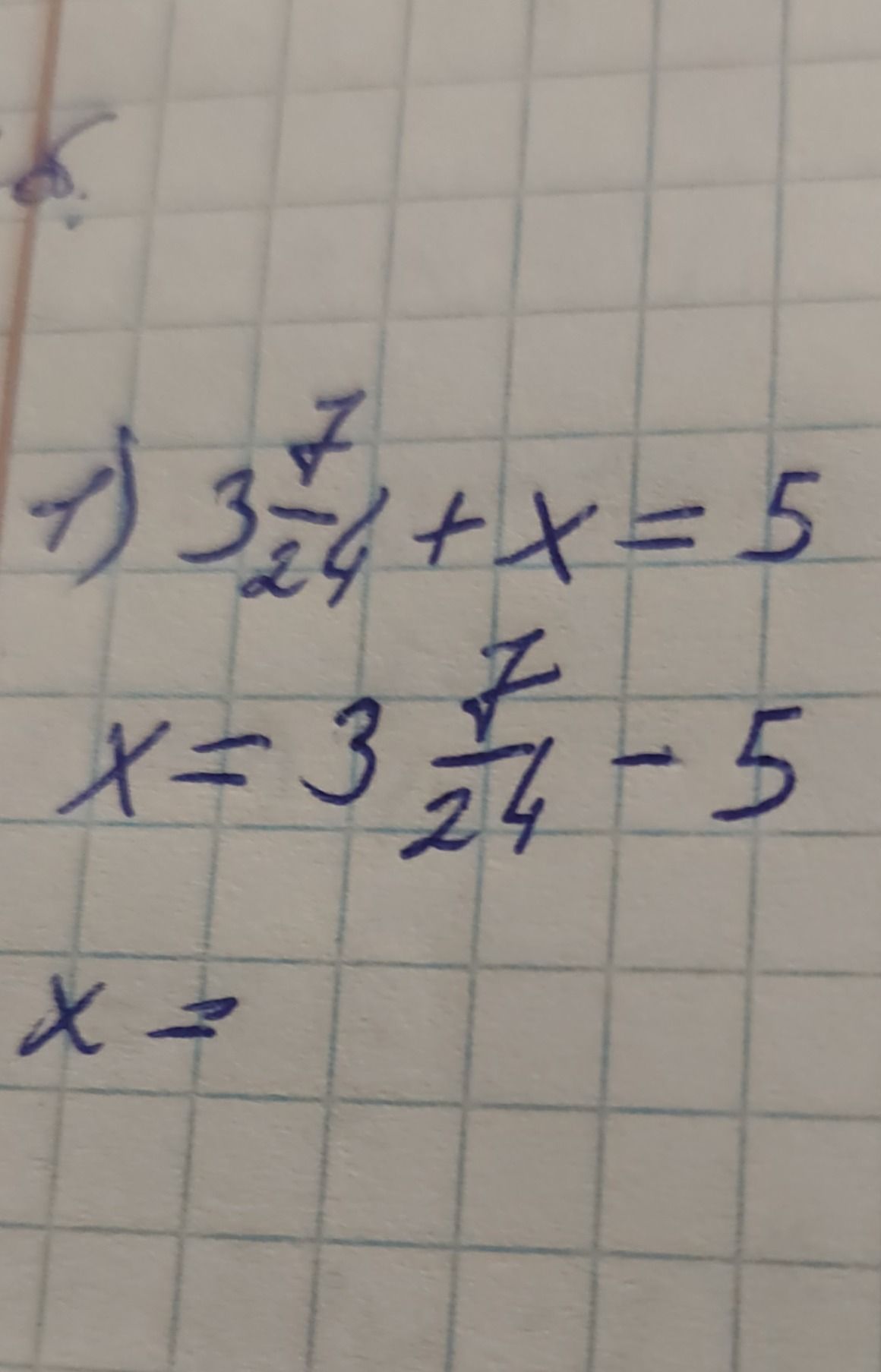 Фото задания: 7) \(3\frac{1}{2}y+x=5\); \(x=3\frac{1}{2}y-5\); найти значение \(x\).