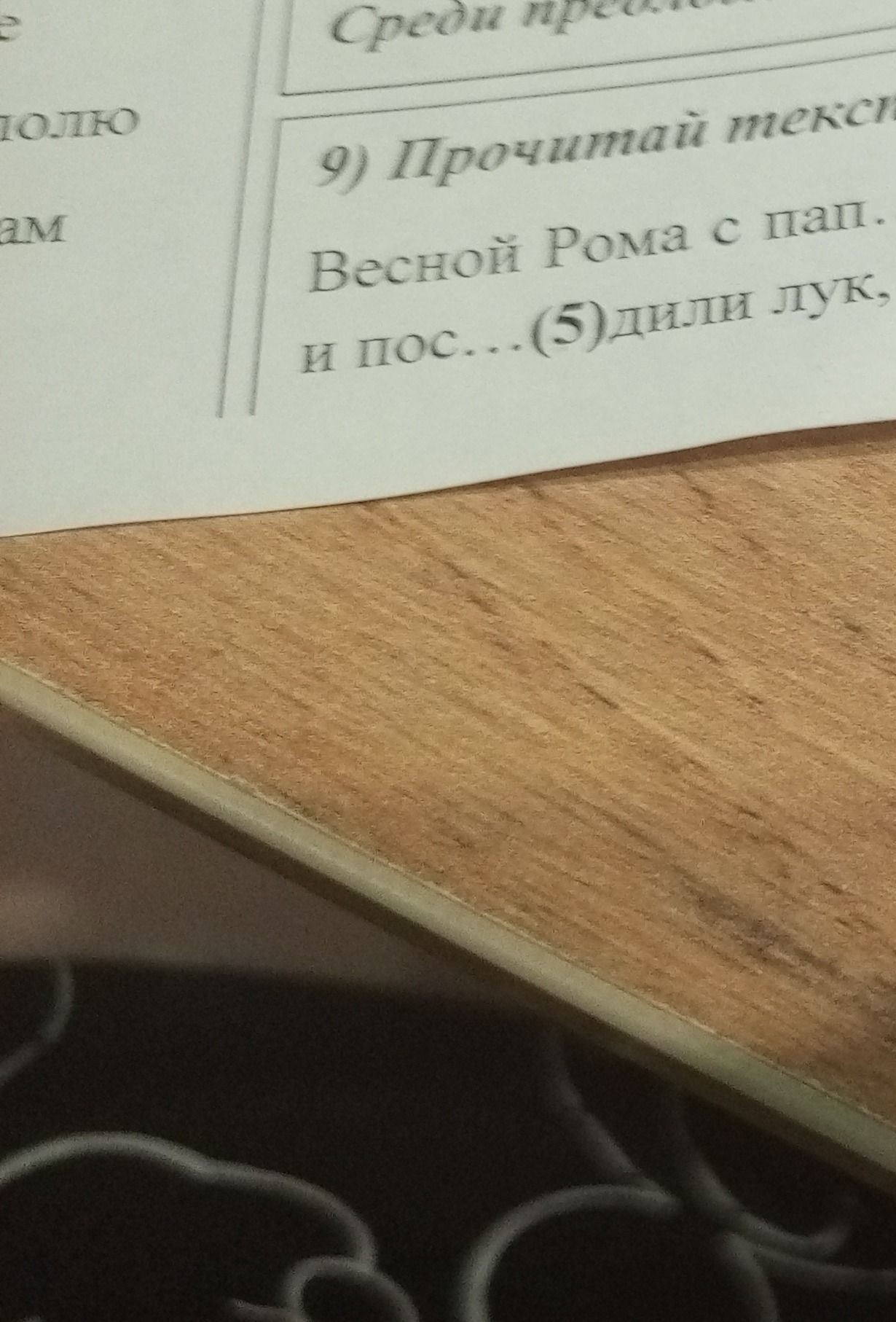 Фото задания: 9) Прочитай текст. Весной Рома с папой посадили лук и пос... (5) длин лук.