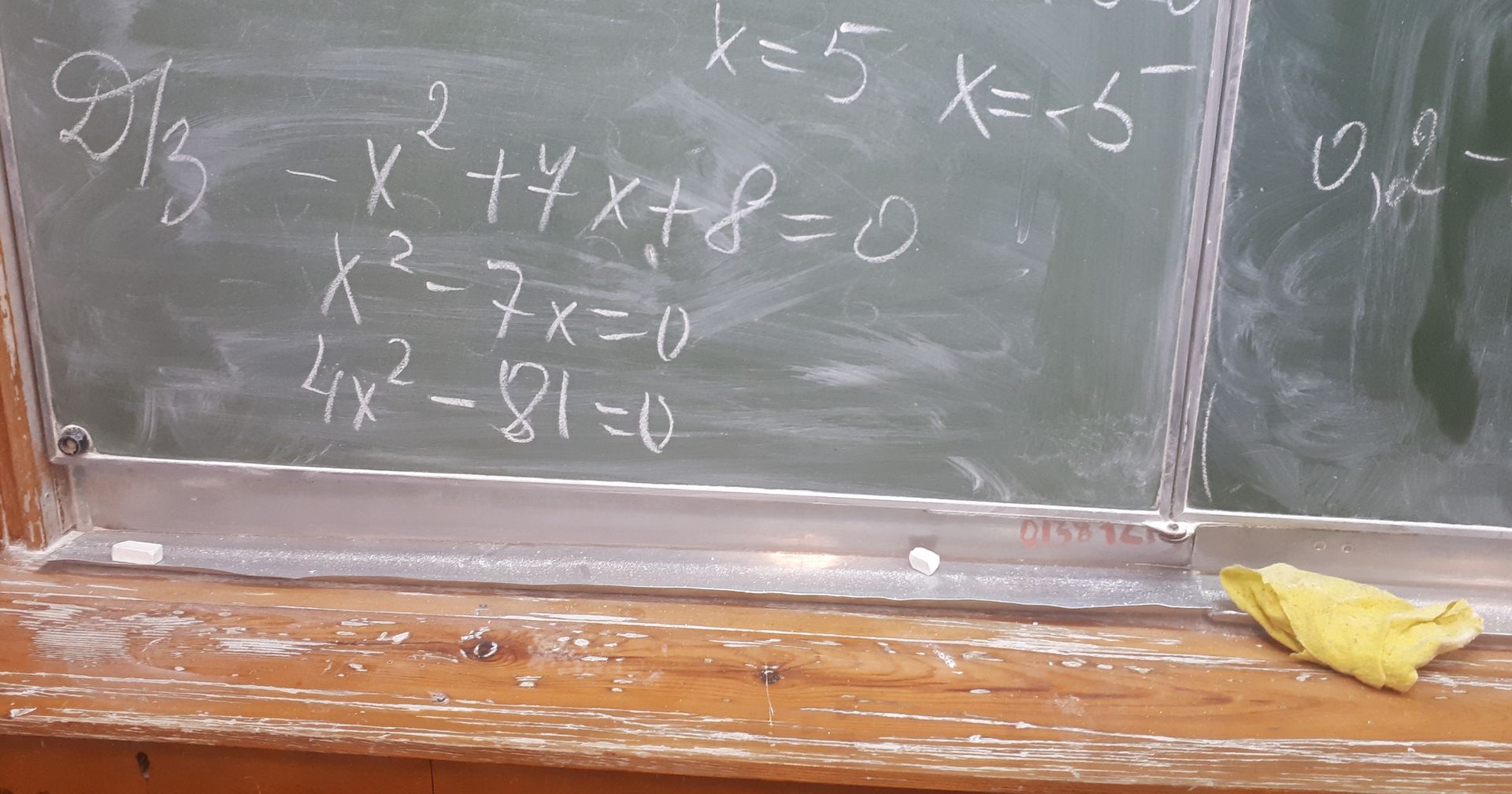 Фото задания: Решить уравнения: 1) −x² + 7x + 8 = 0; 2) x² − 7x = 0; 3) 4x² − 81 = 0.
