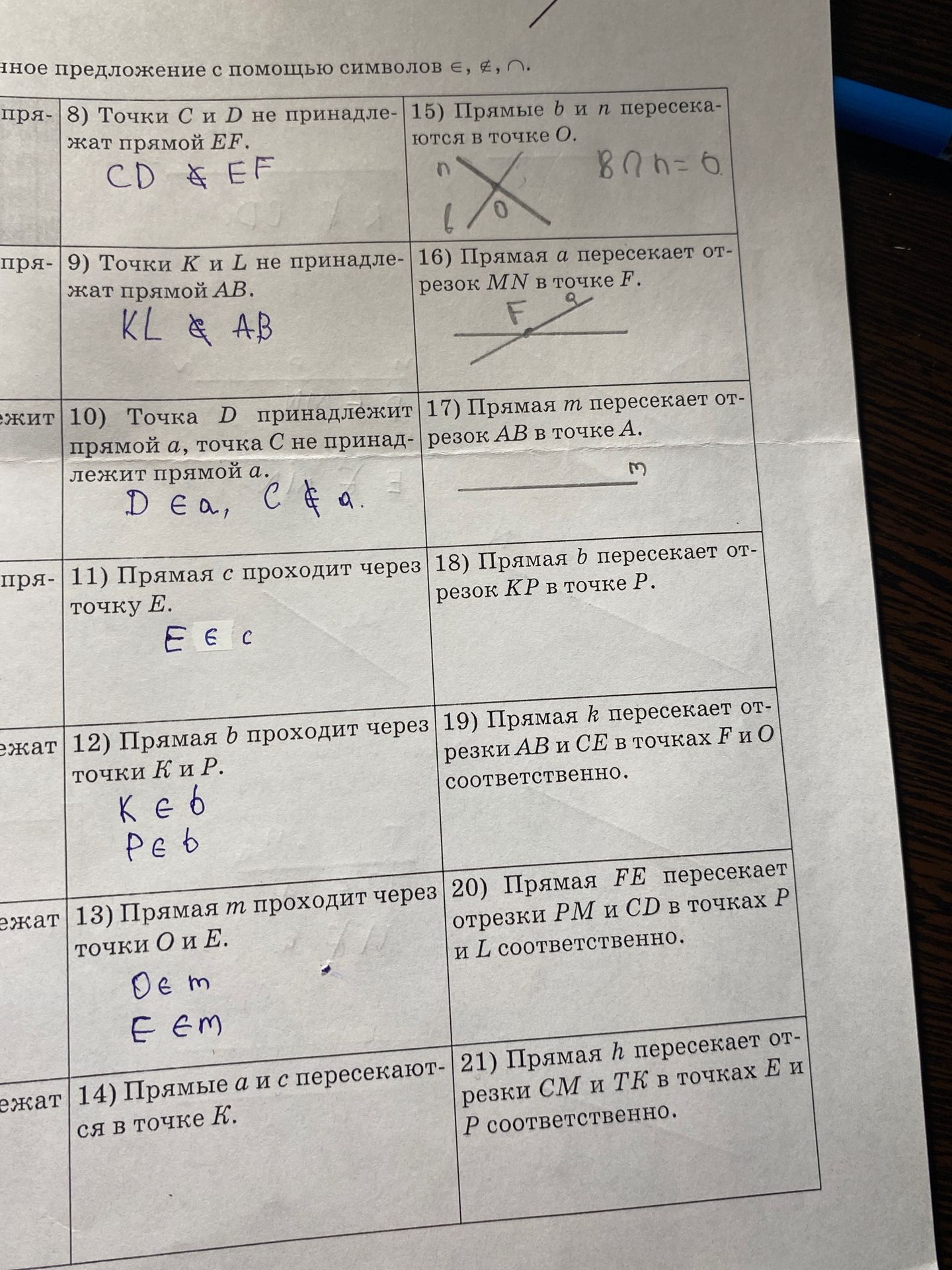 Фото задания: 11) Прямая c проходит через точку E.