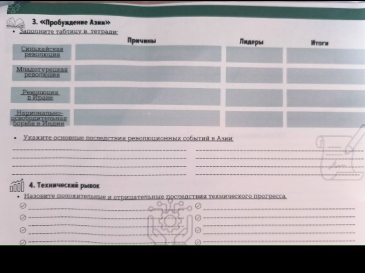 Фото задания: 4. Технический рывок. Назовите положительные и отрицательные последствия технического прогресса.