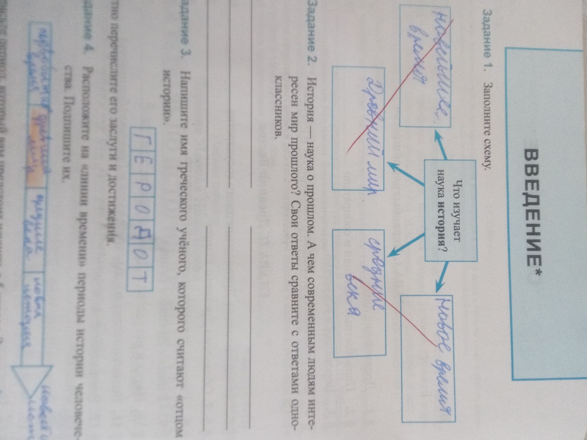 Фото задания: Задание 3. Напишите имя греческого учёного, которого считают «отцом истории».