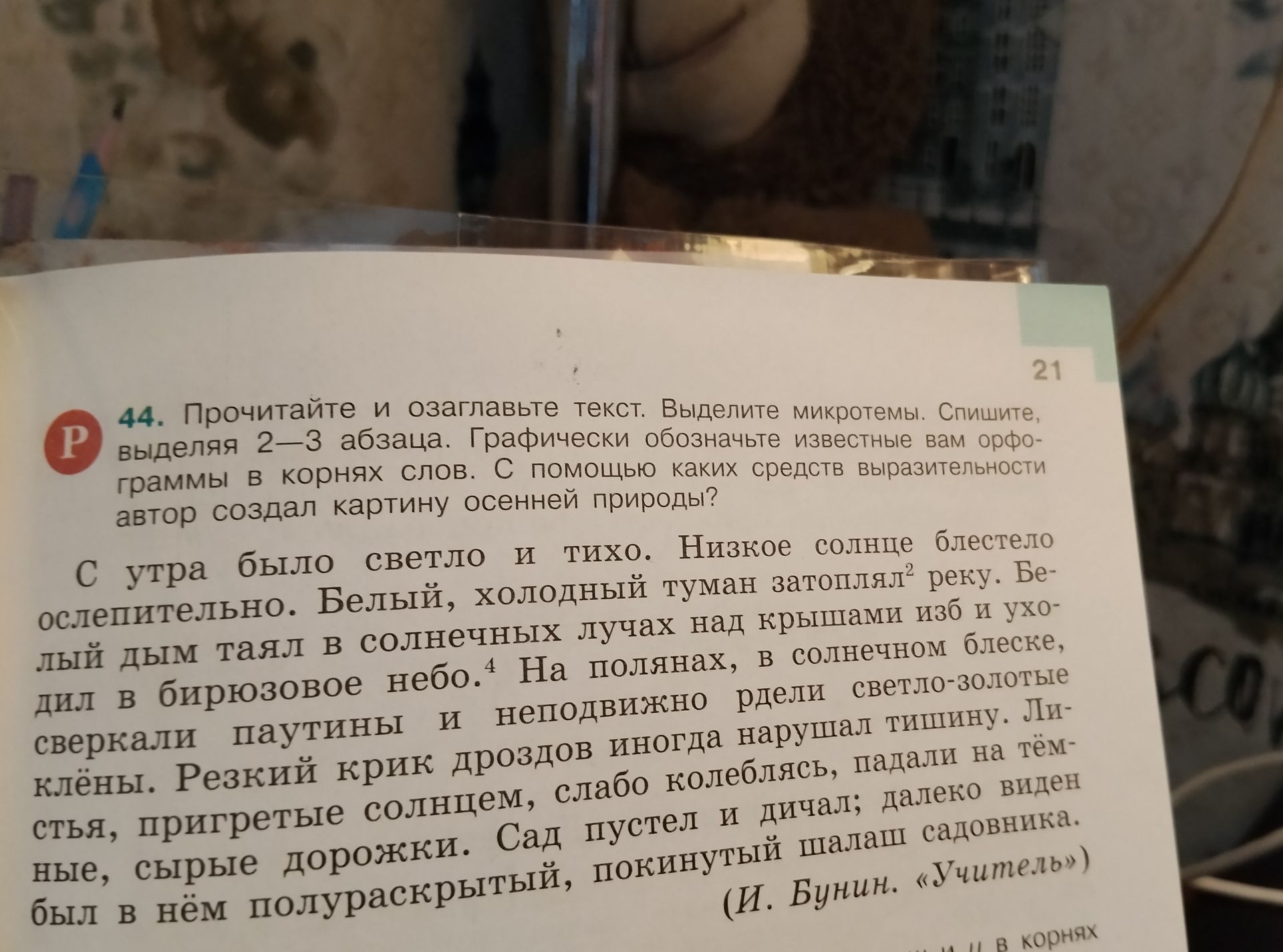 Фото задания: Прочитайте и озаглавьте текст. Выделите микротемы. Спишите, выделяя 2—3 абзаца. Графически обозначьте известные вам…