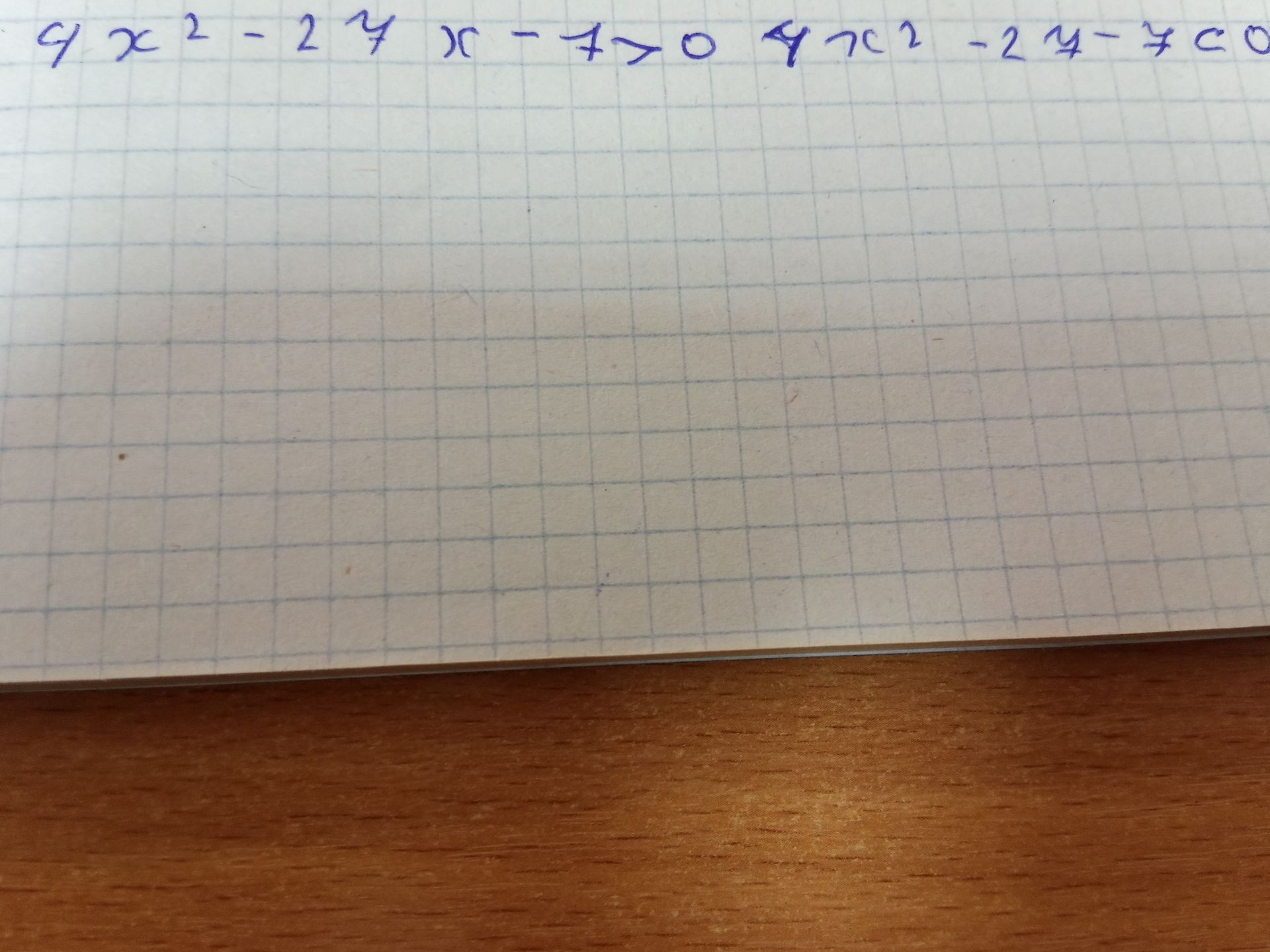 Фото задания: Решить неравенства: 9x² − 27x − 7 > 0; 4x² − 24x − 7 < 0.