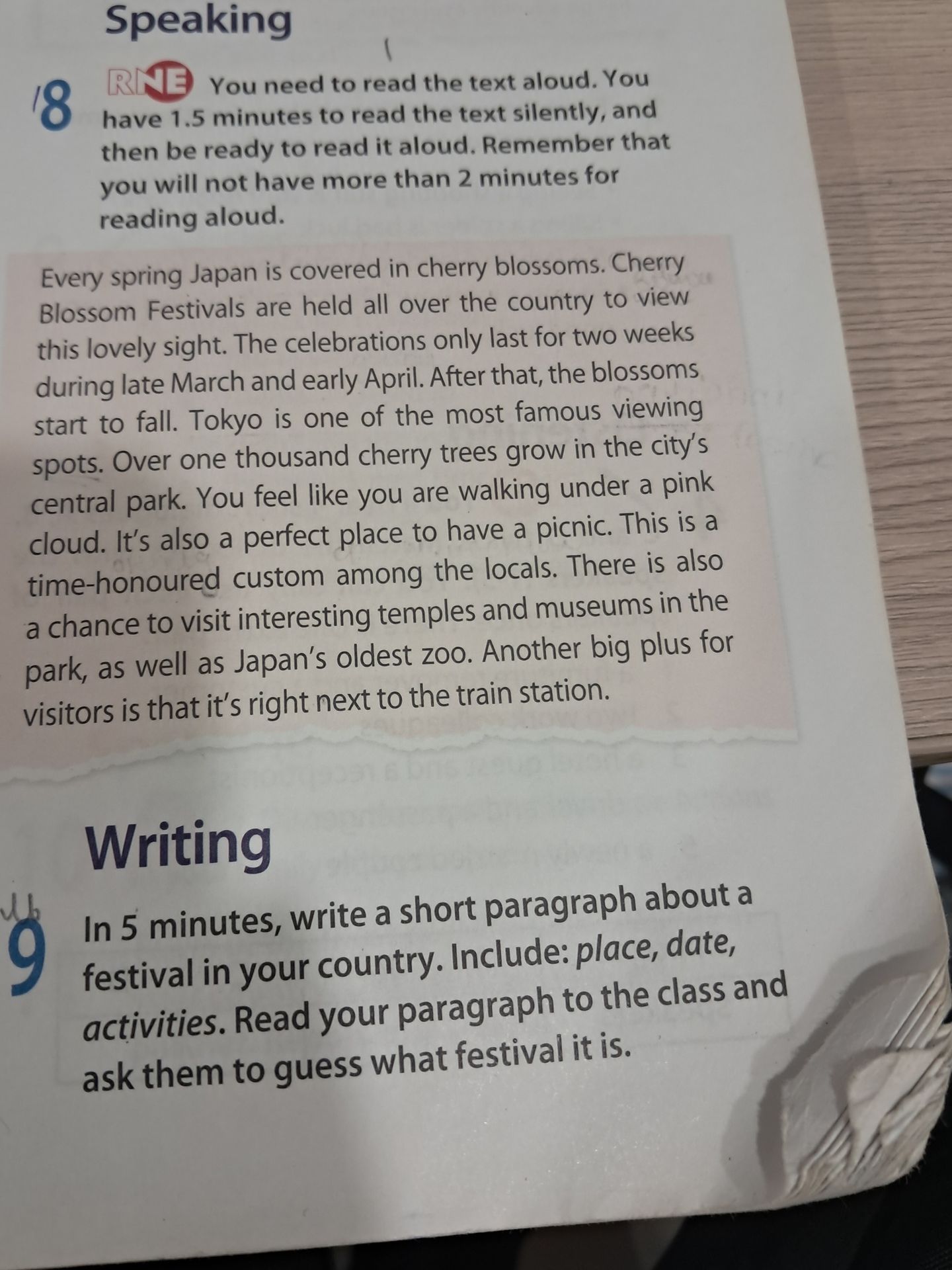 Фото задания: Speaking 8. You need to read the text aloud. You have 1.5 minutes to read the text silently, and then be ready to read it…