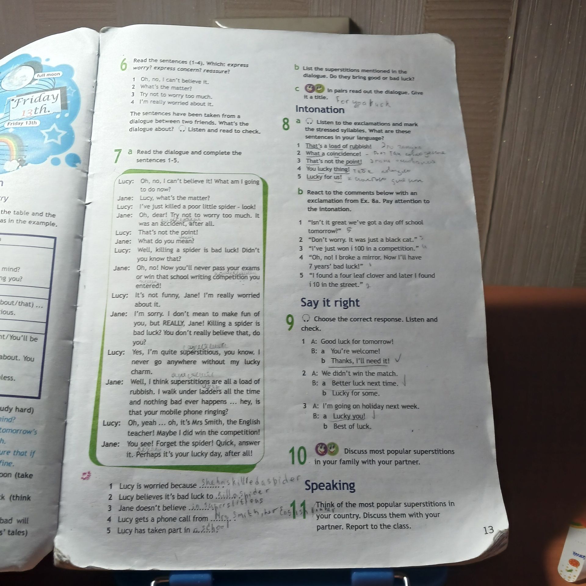 Фото задания: 10. Discuss most popular superstitions in your family with your partner.