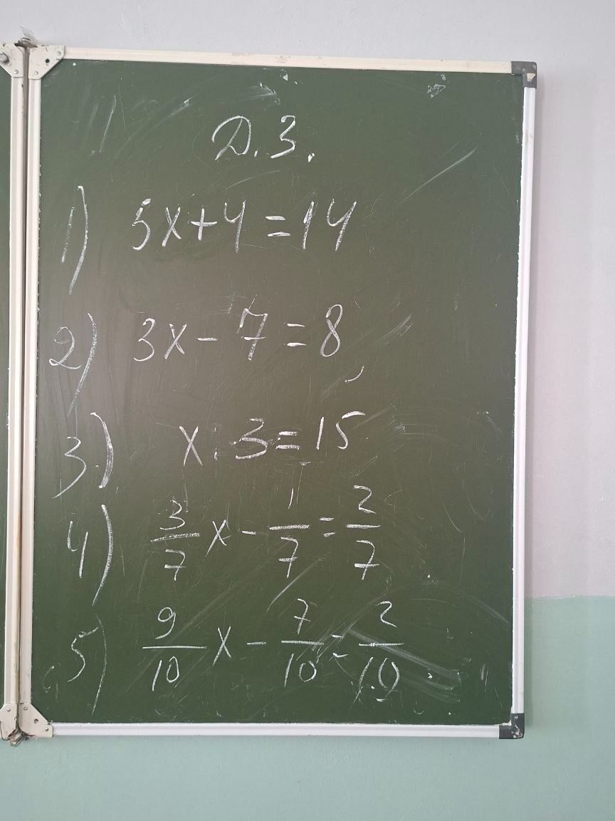 Фото задания: 1) \(5x+4=14\)