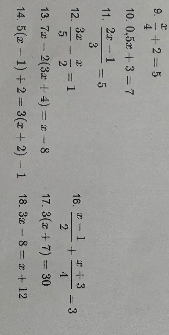 Фото задания: 16. \(\frac{x-1}{2}+\frac{x+3}{4}=3\)