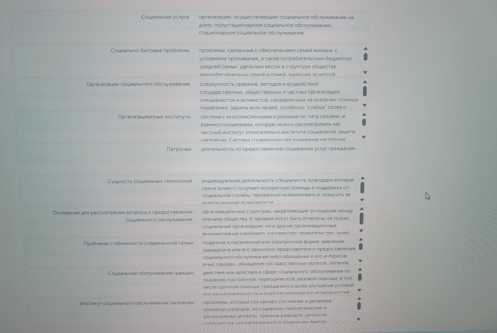 Фото задания: Установите соответствие между терминами и их определениями по таблице на изображении.
