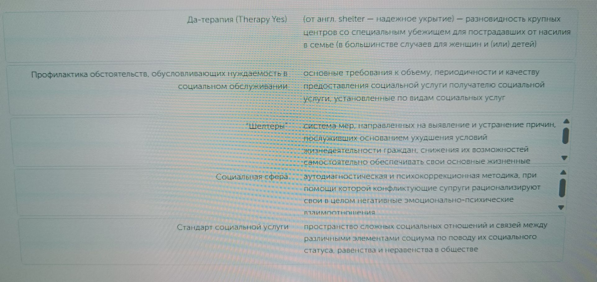 Фото задания: Текст на изображении: «Да-терапия (Therapy Yes) (от англ. shelter — надежное укрытие) — разновидность крупных центров со…