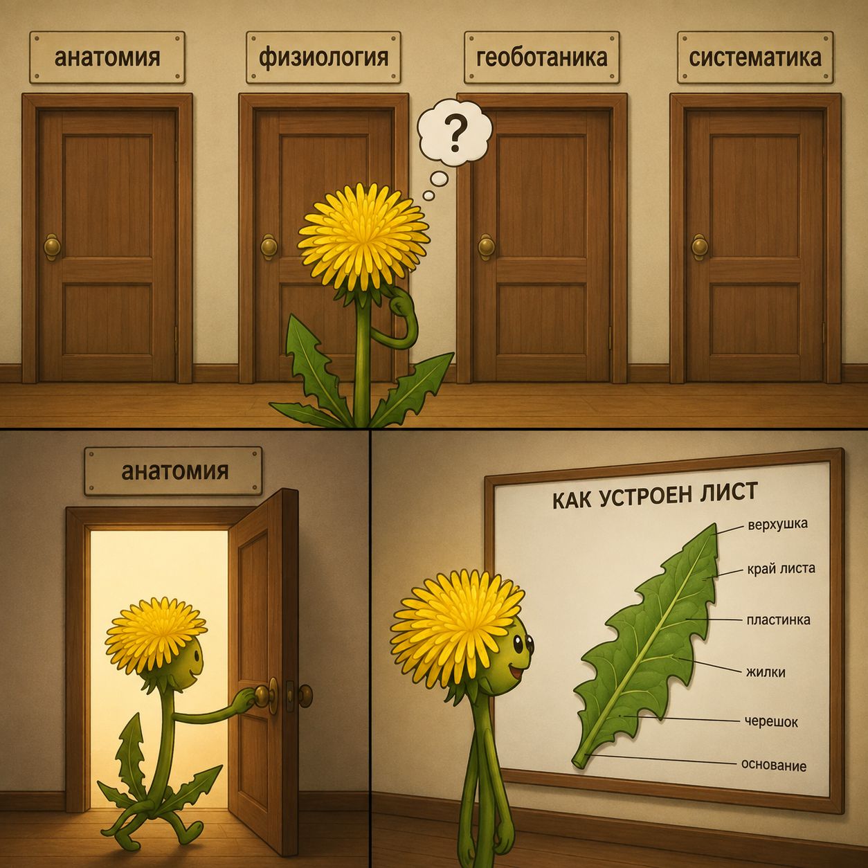 Фото задания: Какие части листа обозначены на схеме?