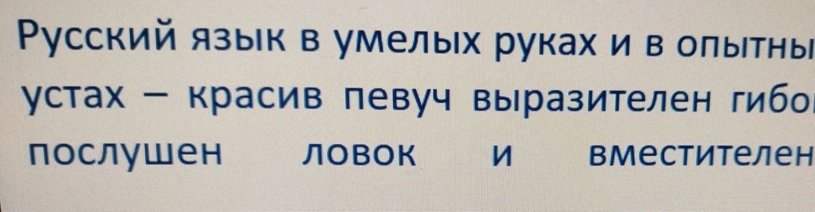 Фото задания: Русский язык в умелых руках и в опытных устах — красив, певуч, выразителен, гибок, послушен, ловок и вместителен.…