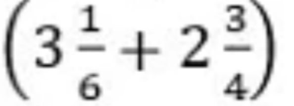 Фото задания: Вычислите: \(3\frac{1}{6}+2\frac{3}{4}\).