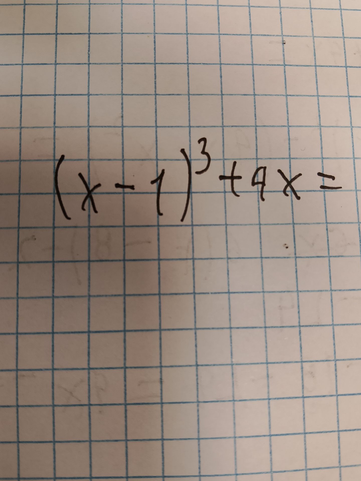 Фото задания: Упростить или решить: \((x-1)^3+9x=[правая часть уравнения обрезана]\).