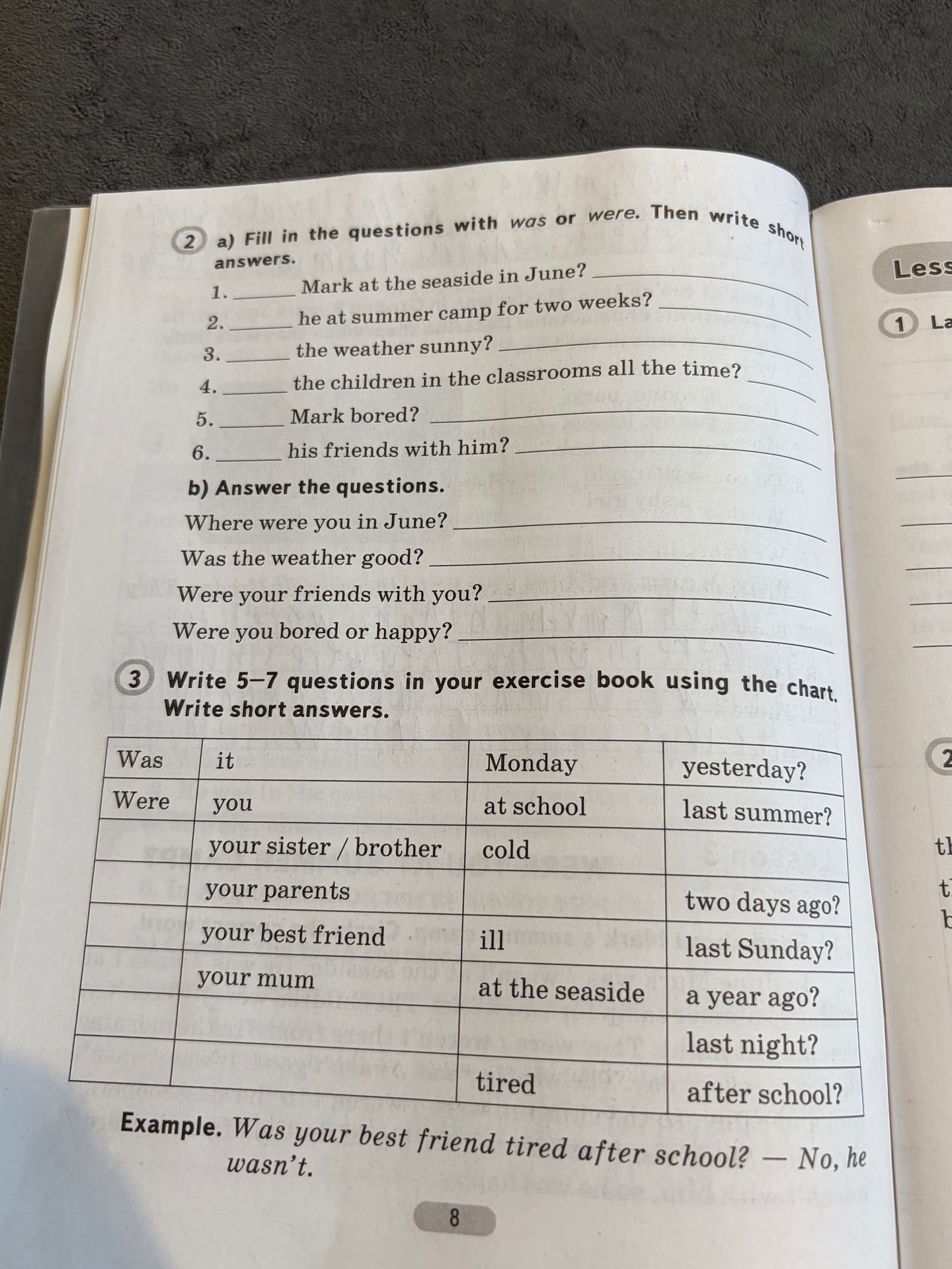 Фото задания: 3. Write 5–7 questions in your exercise book using the chart. Write short answers.