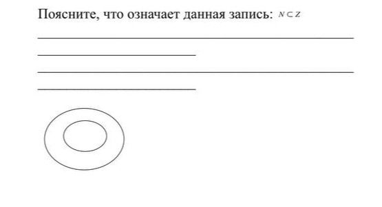 Фото задания: Поясните, что означает данная запись: N ⊂ Z