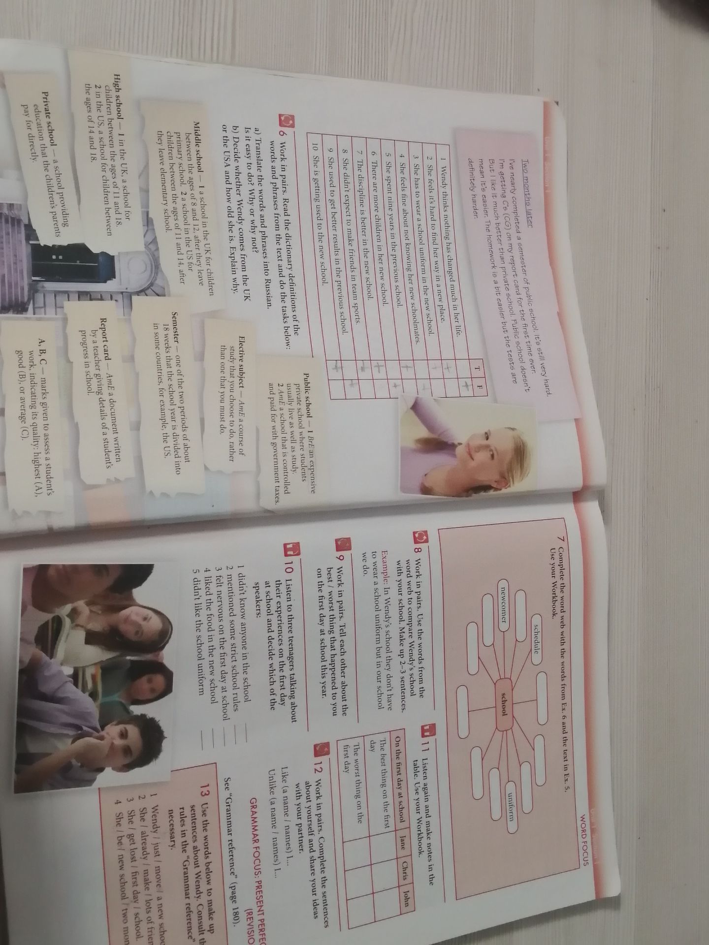 Фото задания: 11. Listen again and make notes in the table. Use your Workbook.