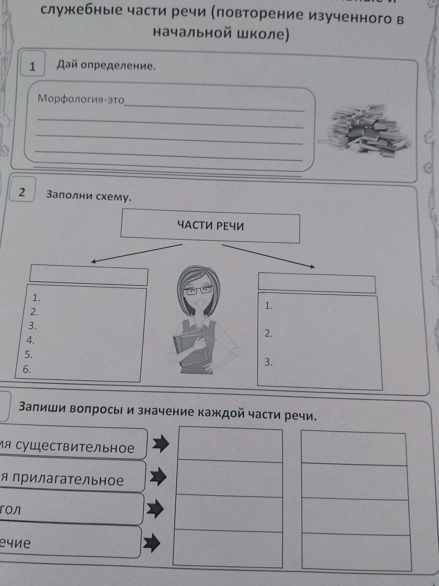 Фото задания: 1. Дай определение. Морфология — это …