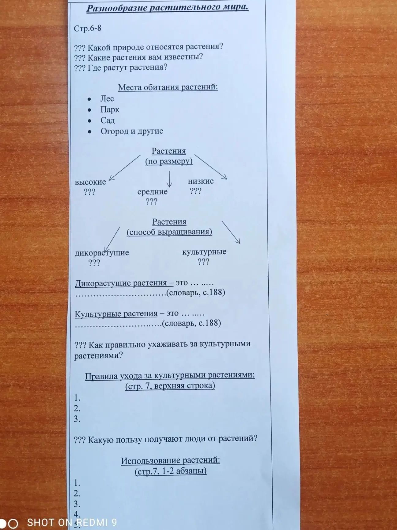 Фото задания: Дикорастущие растения — это …