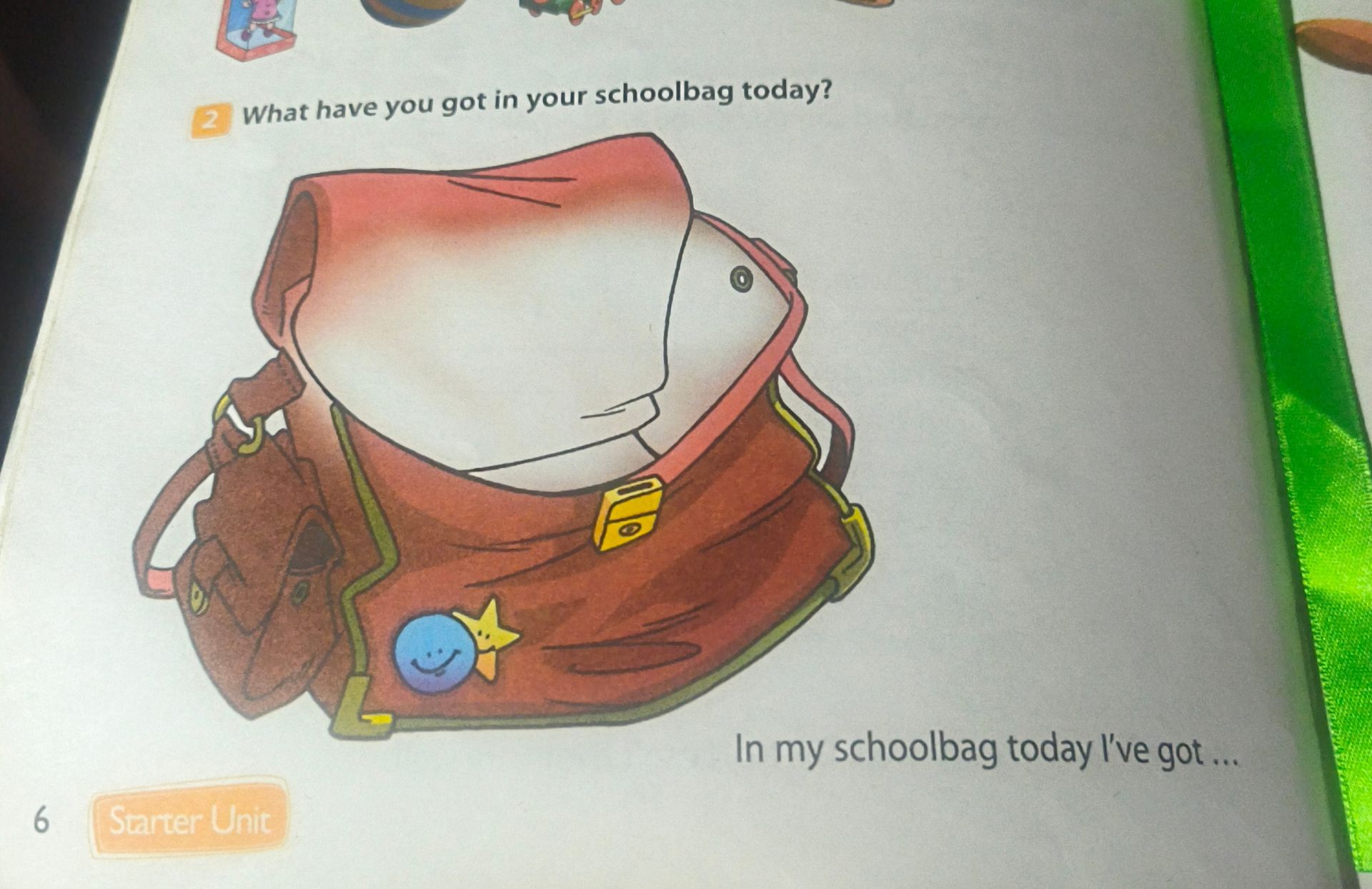 Фото задания: What have you got in your schoolbag today? In my schoolbag today I’ve got …