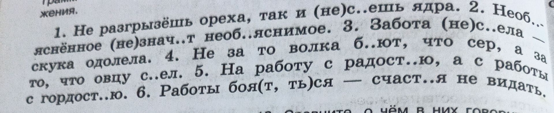 Фото задания: 6. Работы боя(т, ть)ся — счастья не видать.