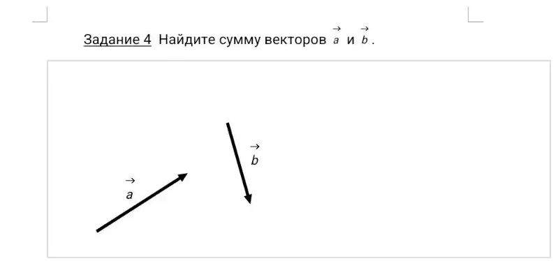 Фото задания: Задание 4. Найдите сумму векторов \(\vec a\) и \(\vec b\).