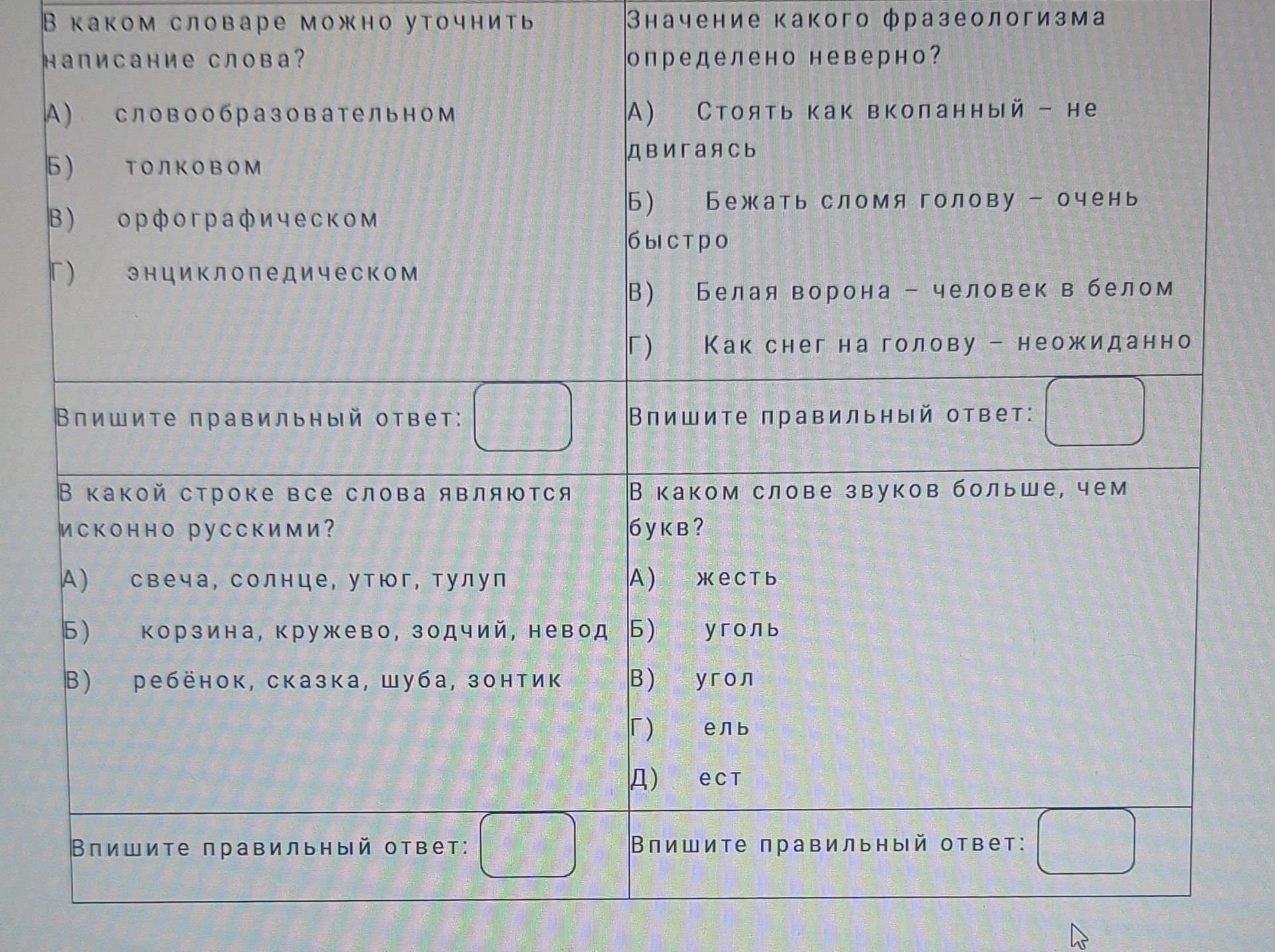 Фото задания: В каком словаре можно уточнить написание слова? А) словообразовательном Б) толковом В) орфографическом Г) энциклопедическом