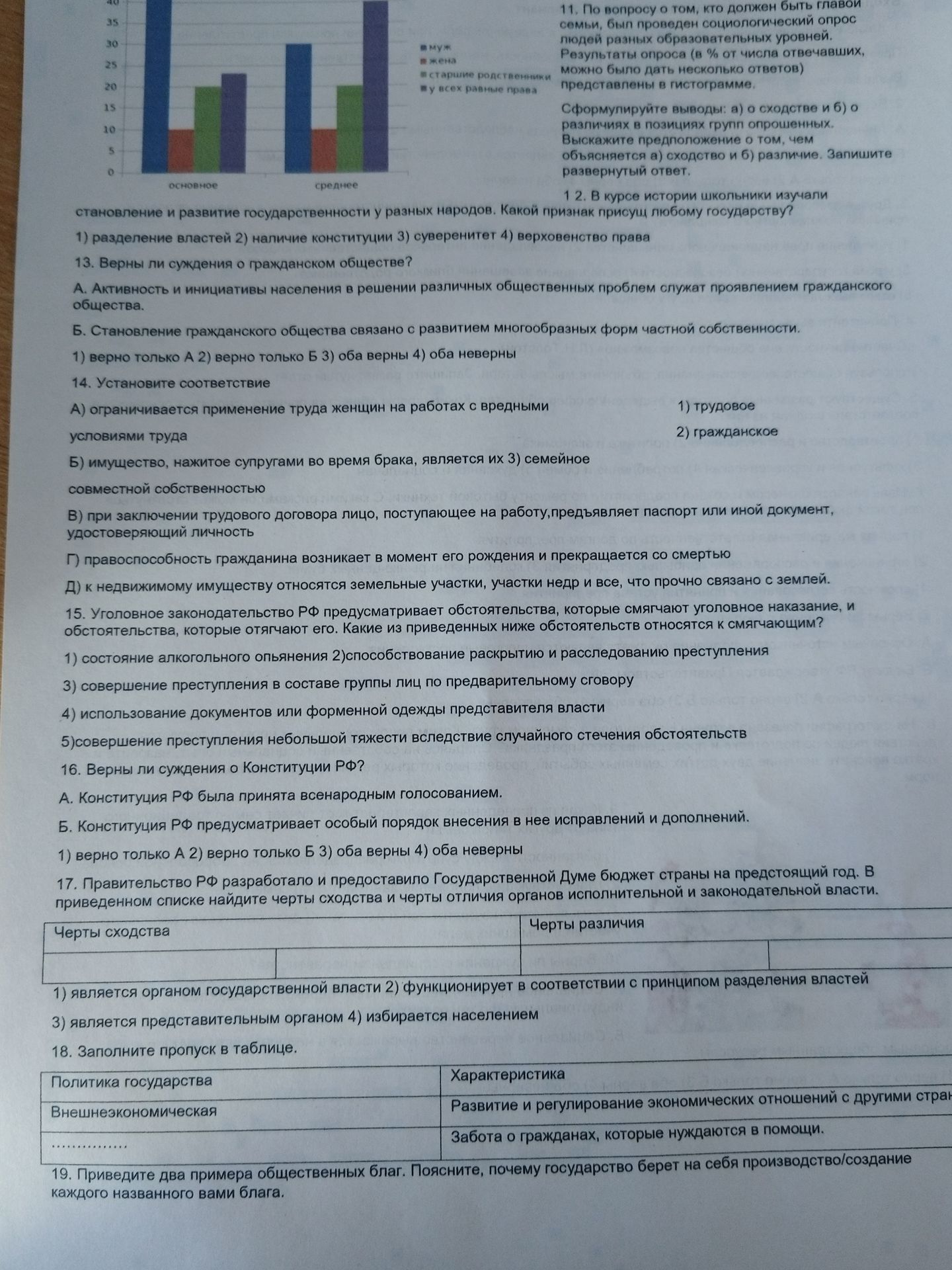 Фото задания: 15. Уголовное законодательство РФ предусматривает обстоятельства, которые смягчают уголовное наказание, и обстоятельства,…