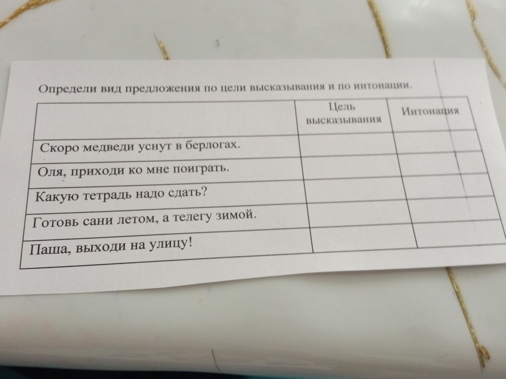 Фото задания: Определи вид предложения по цели высказывания и по интонации: «Оля, приходи ко мне поиграть».