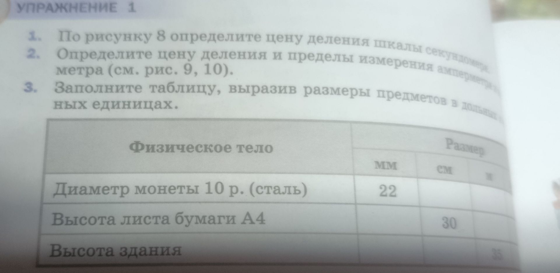 Фото задания: 2. Определите цену деления и пределы измерения амперметра и мензурки (см. рис. 9, 10).