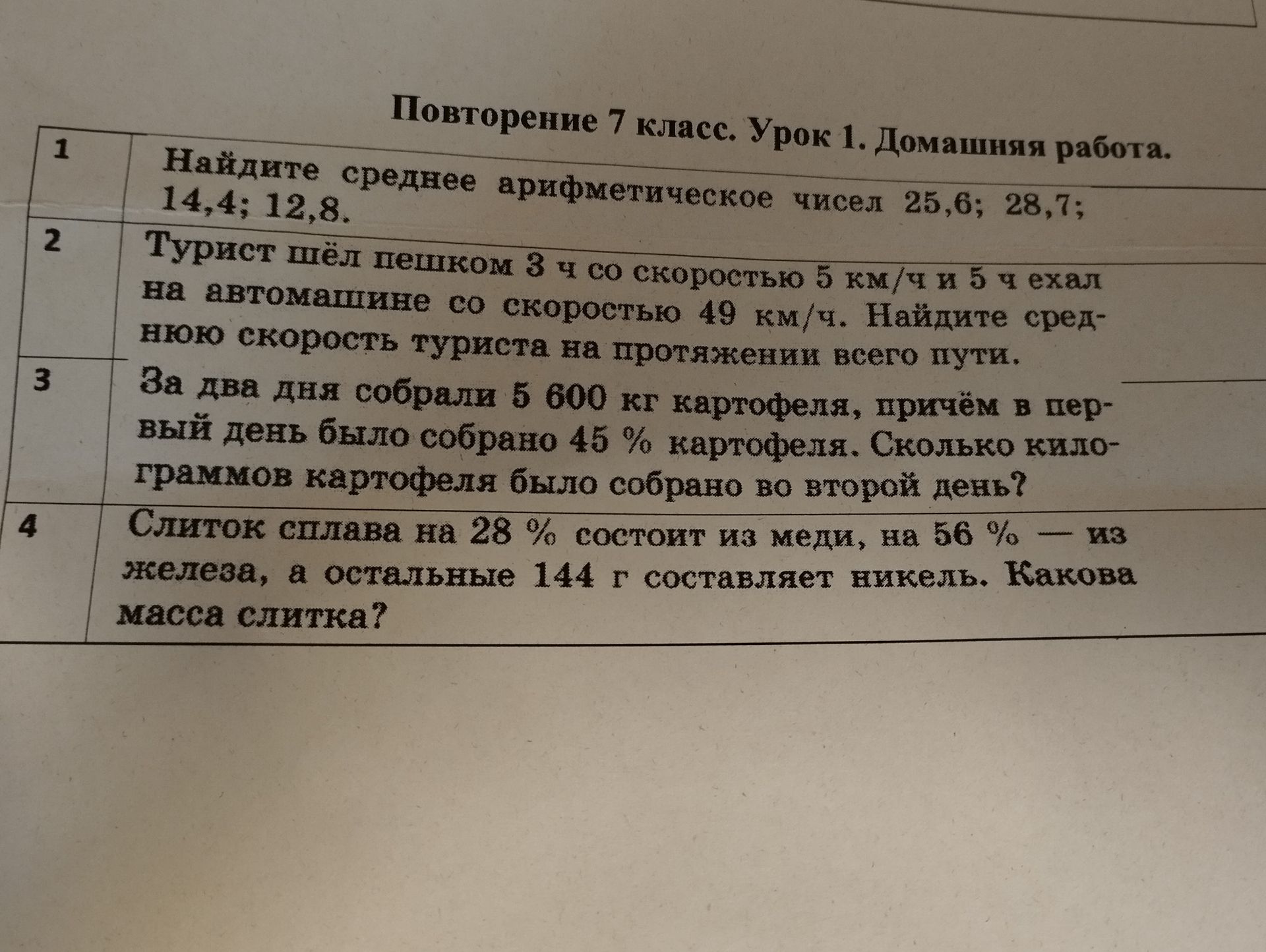 Фото задания: 2. Турист шёл пешком 3 ч со скоростью 5 км/ч и 5 ч ехал на автомашине со скоростью 40 км/ч. Найдите среднюю скорость…