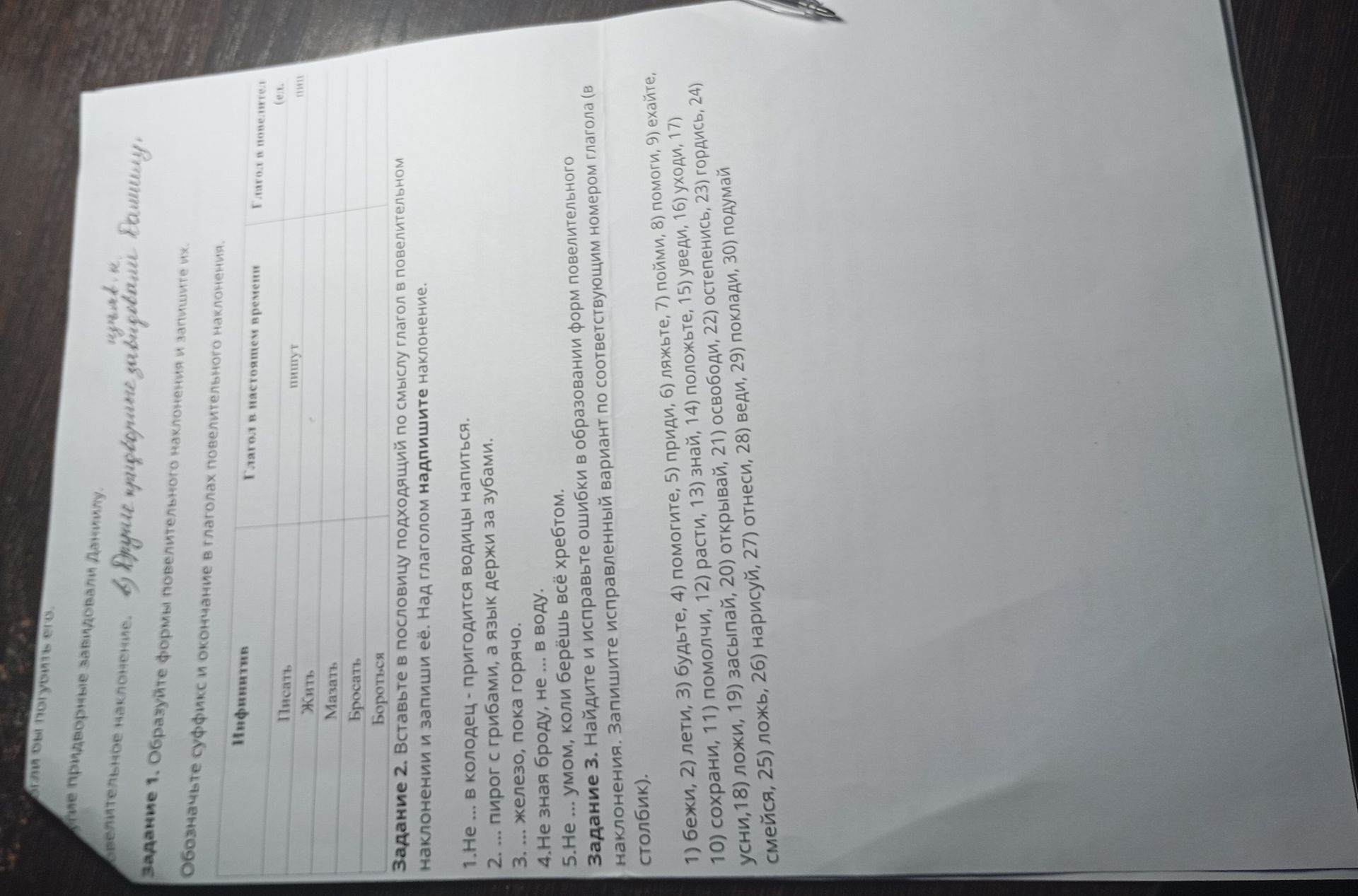 Фото задания: Задание 2. Вставьте в пословицу подходящий по смыслу глагол в повелительном наклонении и запишите её. 1. Не ... в колодец —…