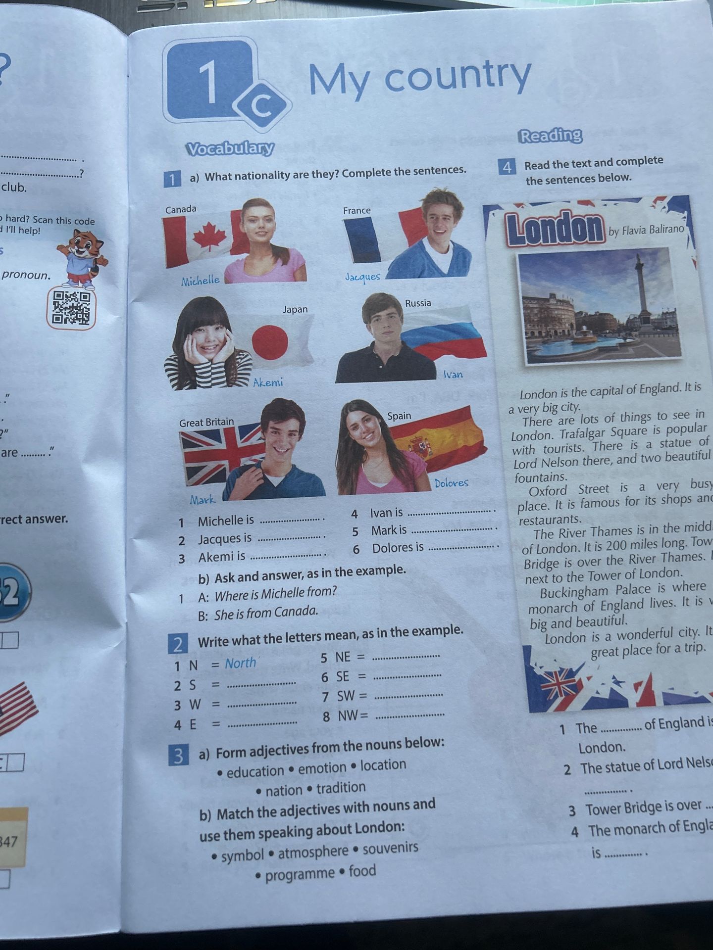 Фото задания: 3a) Form adjectives from the nouns below: education, emotion, location, nation, tradition.