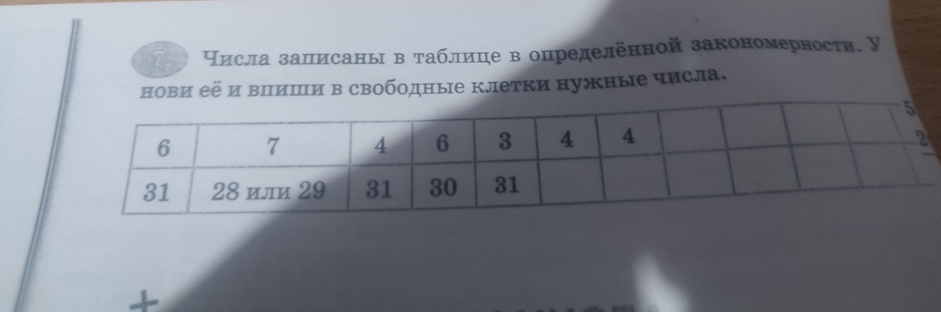 Фото задания: Числа записаны в таблице в определённой закономерности. Установи закономерность, заполни таблицу и впиши в свободные клетки…