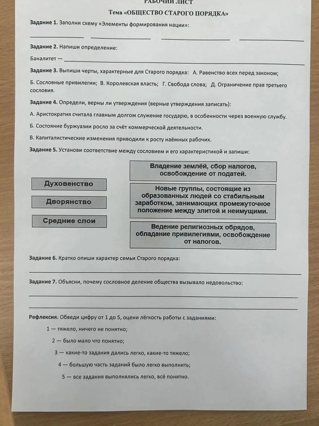 Фото задания: Задание 6. Кратко опиши характер семьи Старого порядка.