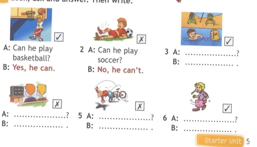 Фото задания: 4. Look and answer. Can they watch TV?