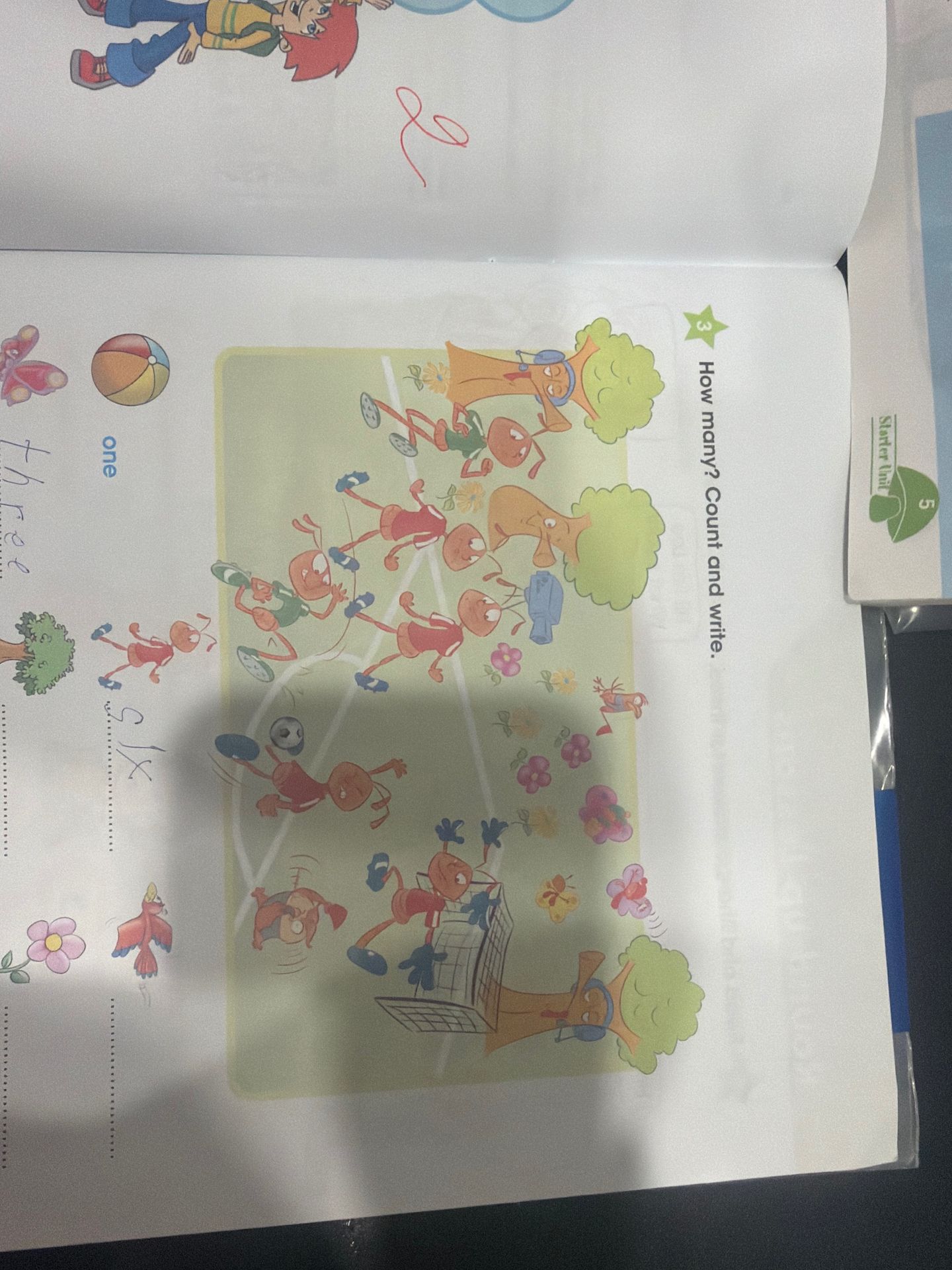 Фото задания: How many ants are there? Count and write.