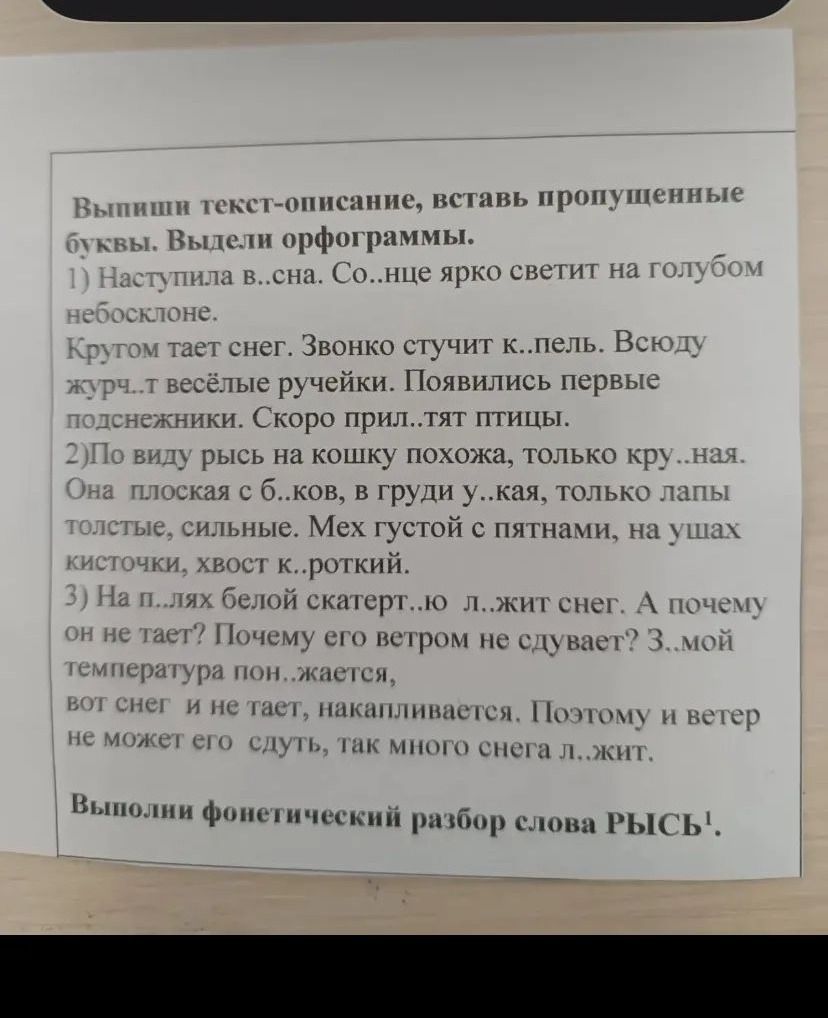 Фото задания: Выполни фонетический разбор слова «РЫСЬ».
