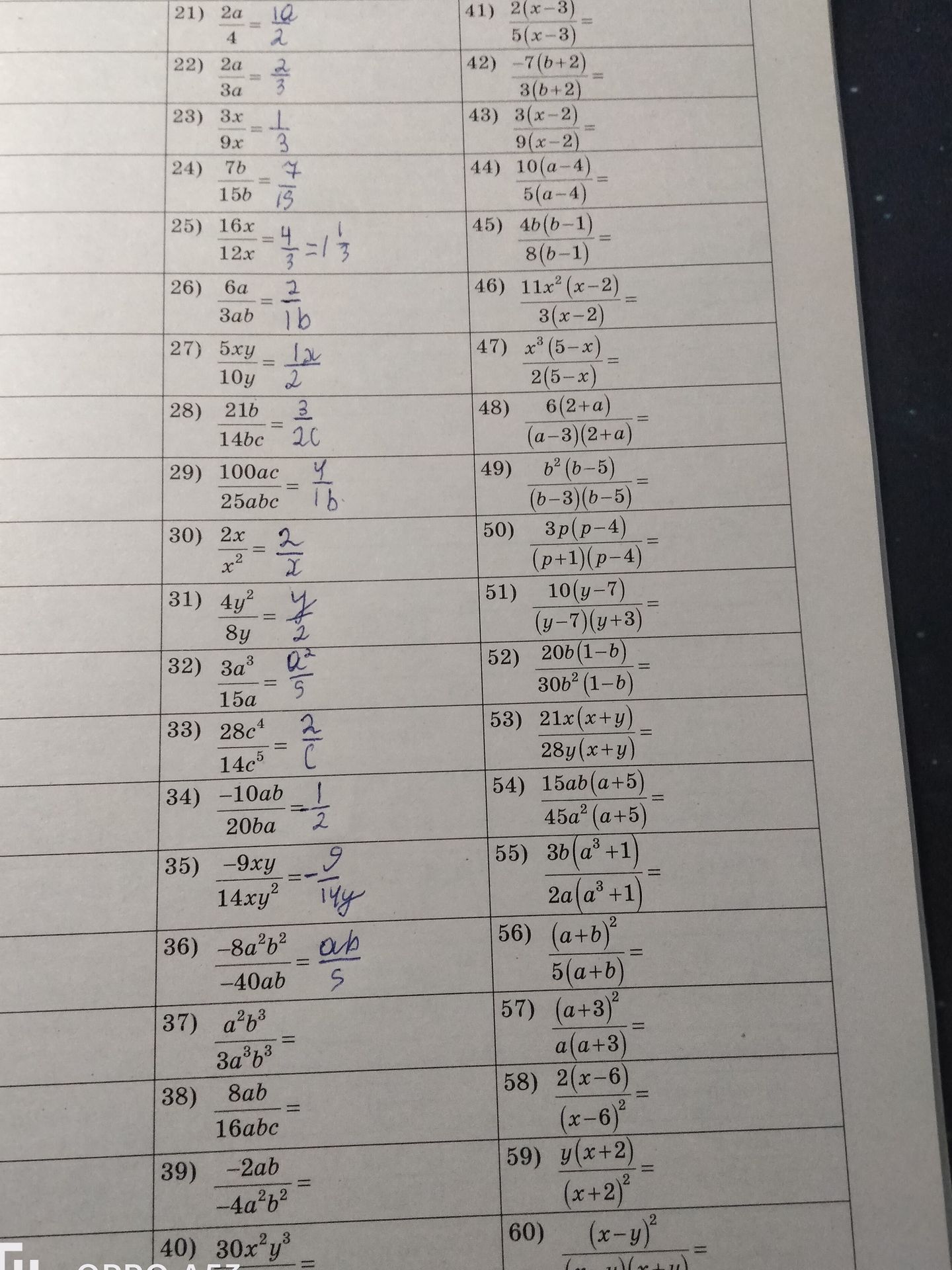Фото задания: 50) \(\frac{3p(p-4)}{(p+1)(p-4)}\)