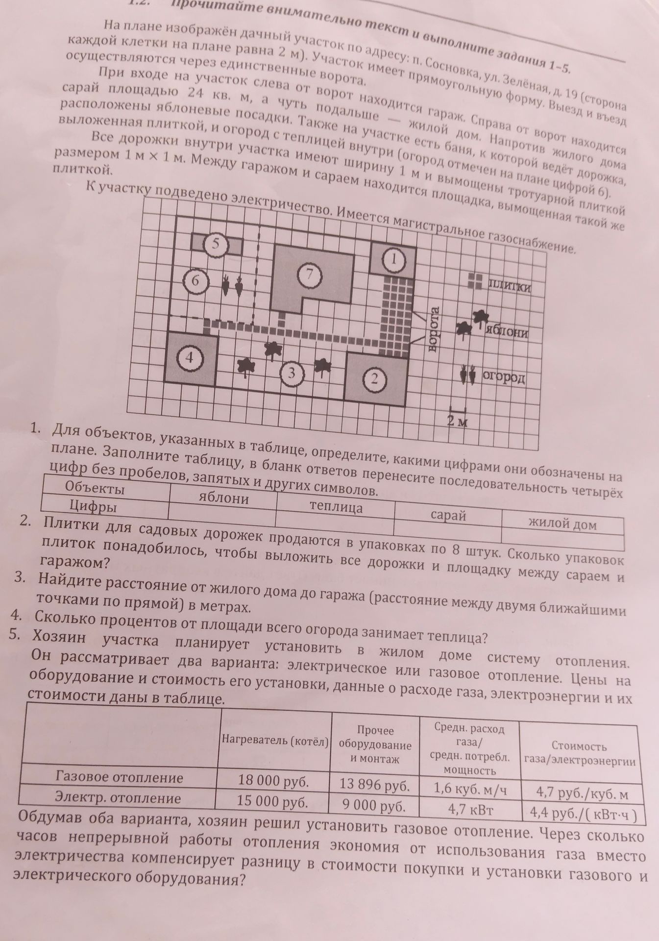 Фото задания: 4. Сколько процентов от площади всего участка занимает теплица?