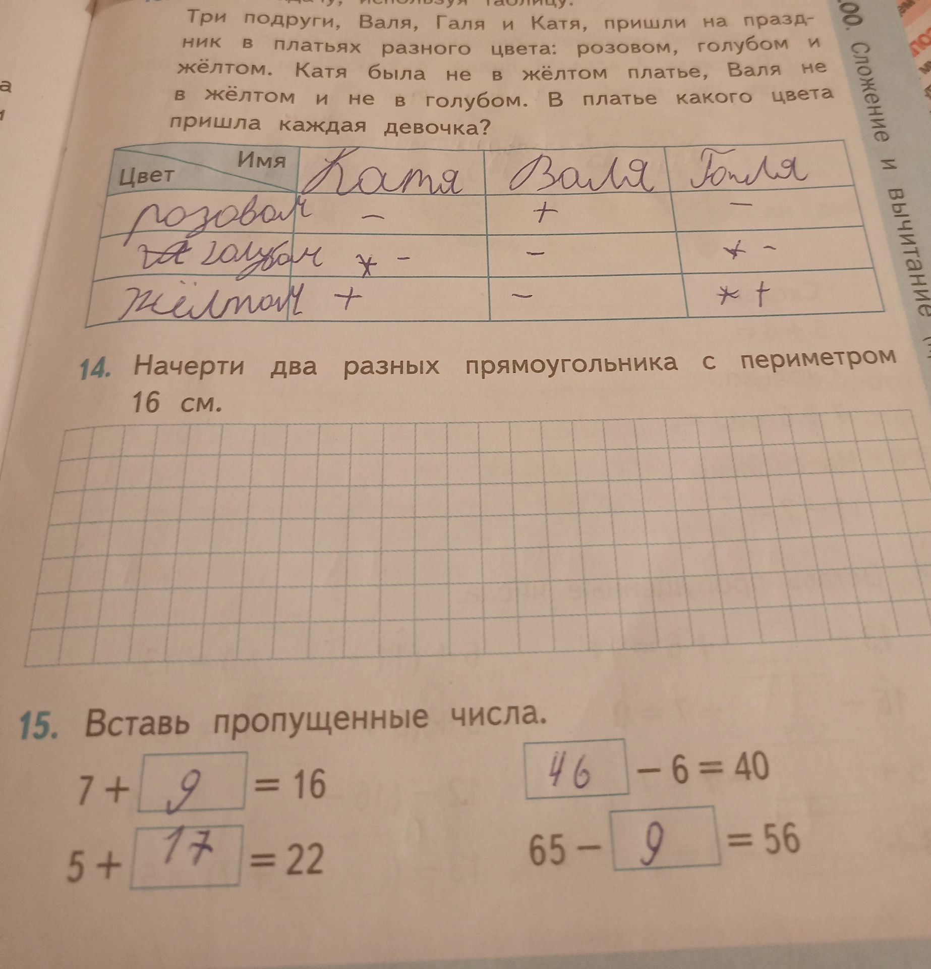 Фото задания: Три подруги, Валя, Галя и Катя, пришли на праздник в платьях разного цвета: розовом, голубом и жёлтом. Катя была не в…
